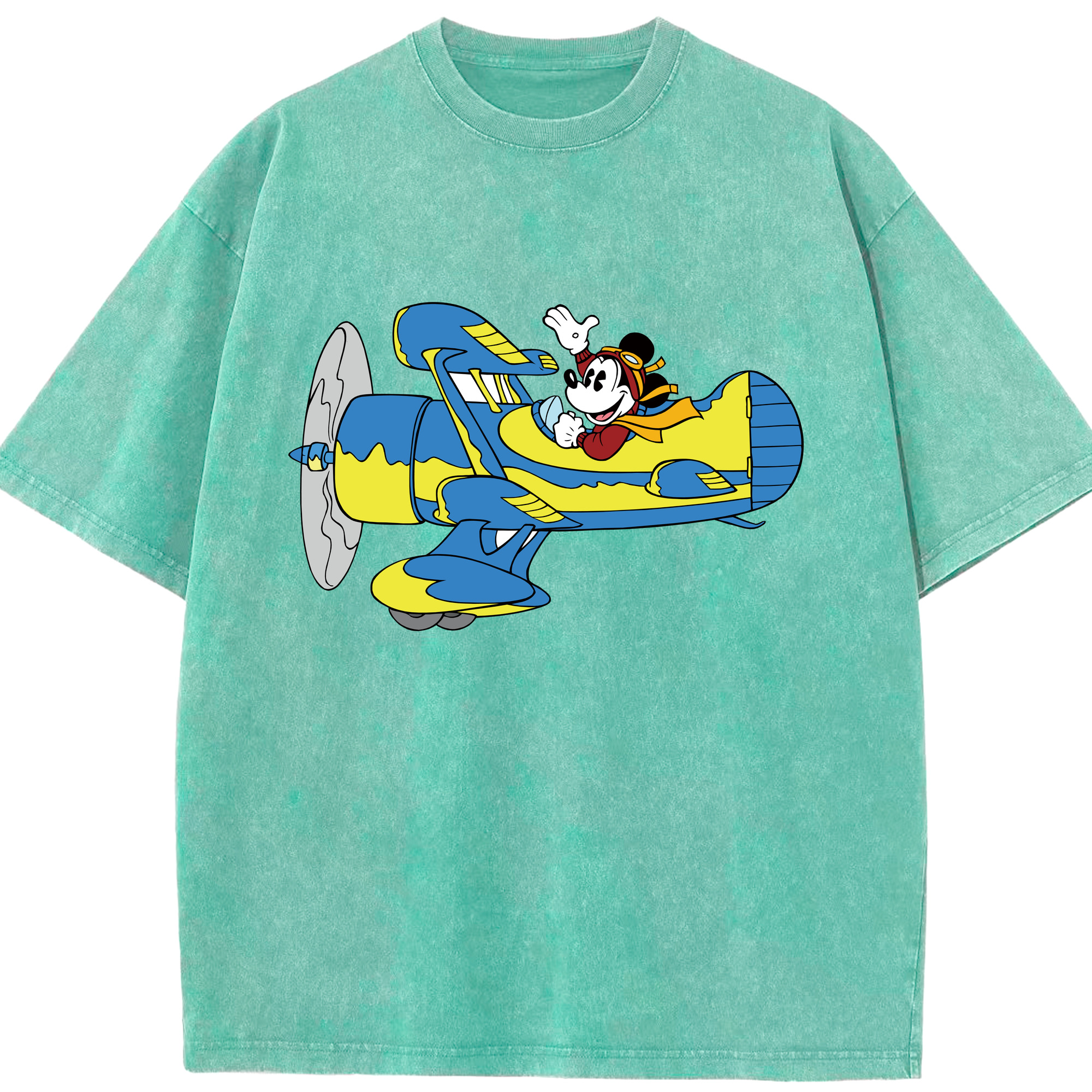 （画像用） ミッキーマウス Mickey Mouse 綿100% ヴィンテージ風 半袖Tシャツ（フロントプリント）